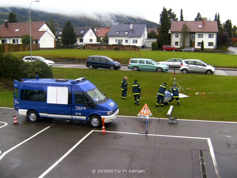 Technischer Zug Balingen beim Aufbau