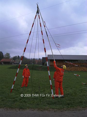 Einlegen des Kabel in die Lattenscheren