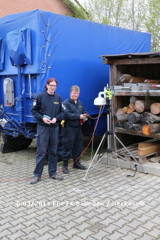 Aufbau der Dome Kamera des Weitvekehrstrupp auf Stativ