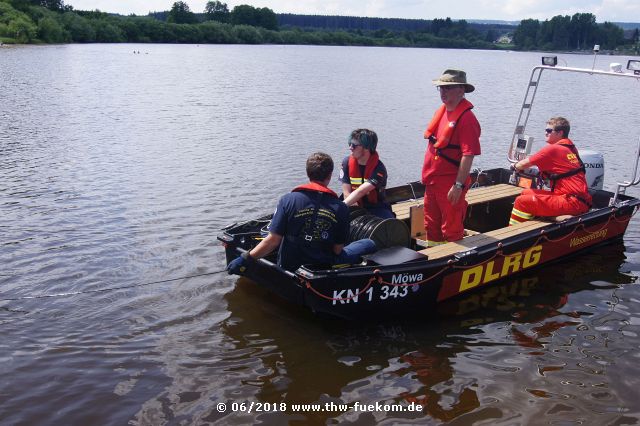 Abbau der Lichtwellenleiterstrecke auf dem Kirnbergsee