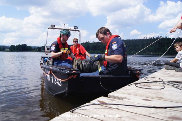 Abbau der Lichtwellenleiterstrecke auf dem Kirnbergsee