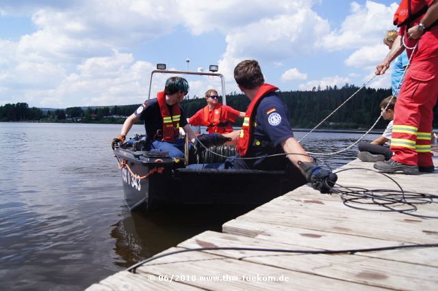 Abbau der Lichtwellenleiterstrecke auf dem Kirnbergsee