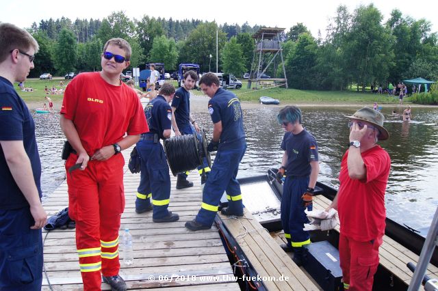 Abbau der Lichtwellenleiterstrecke auf dem Kirnbergsee