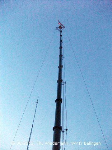 installierte Antennen auf den Mastanlagen (15,0 m und 40,0 m