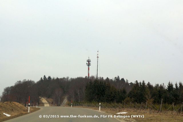 Mastanlage ragt über die Bäume hinaus