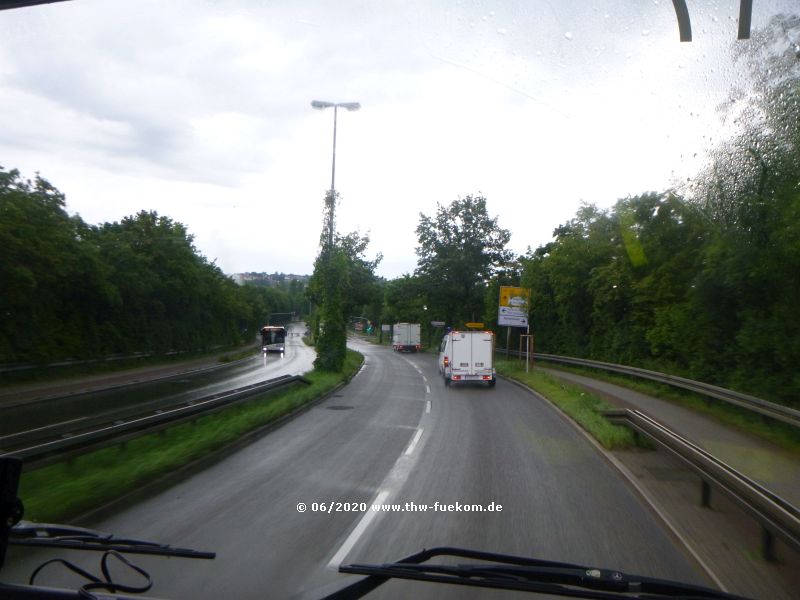 Anfahrt nach Bad Urach bei strömenden Regen