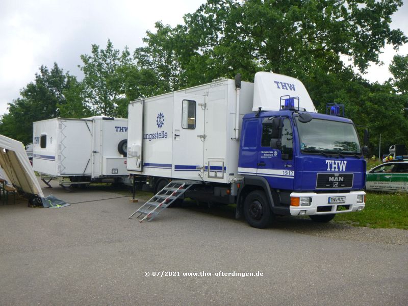 THW Führungsstelle bei einer Polizeikontrolle im Zollernalbkreis