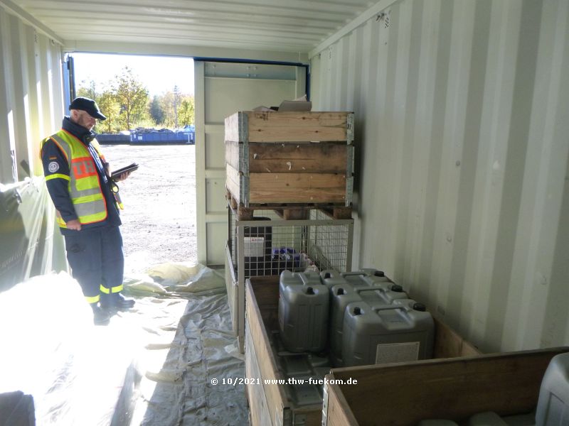 Kontrolle, Erfassung der verbliebenen Schmiermittel in einem Container