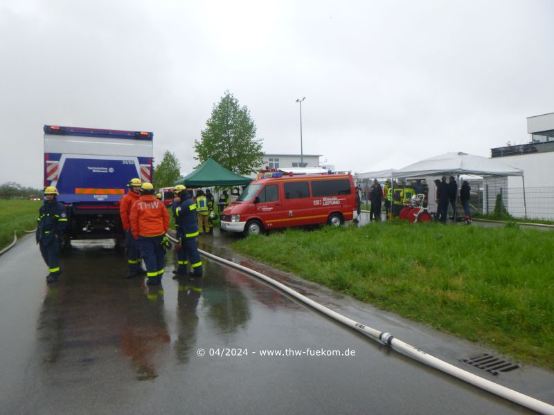 Feuerwehr Einsatzleitung am Brandobjekt