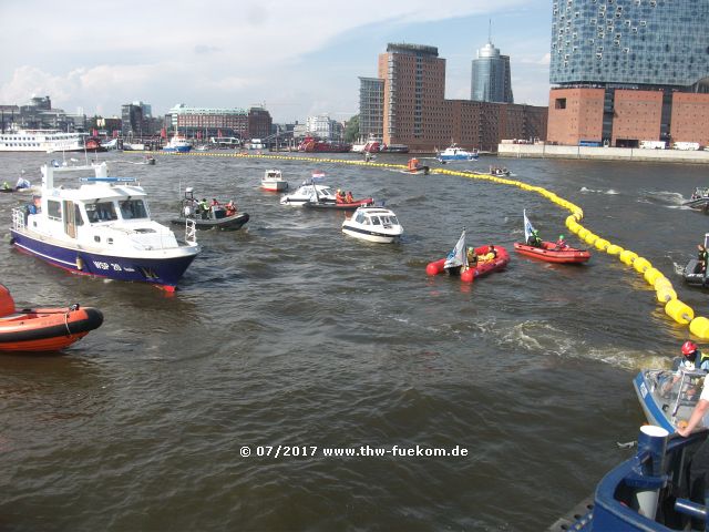 Demonstration von Greenpeace auf dem Wasser 