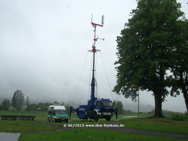 Mast auf Sicherheitshöhe von 18 m