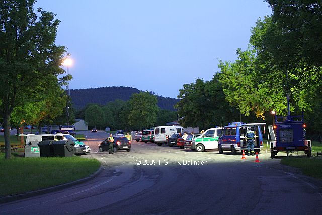 Parkplatz Hasenrain taghell in der Nacht