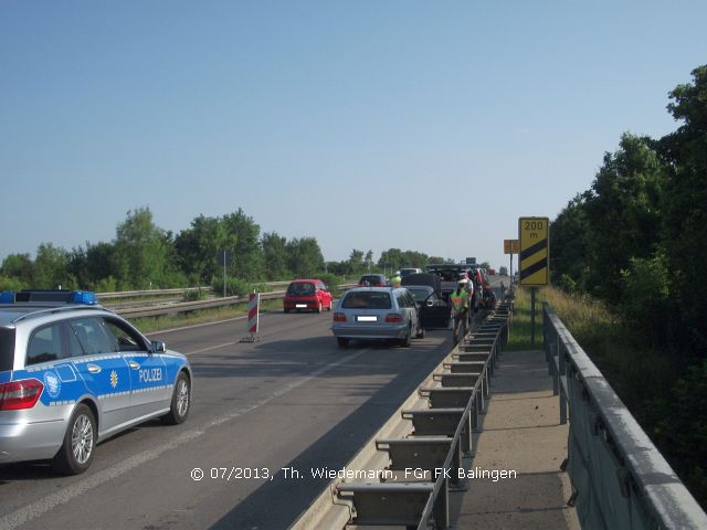 Blick in die Kontrollstelle in Fahrtrichtung Tbingen