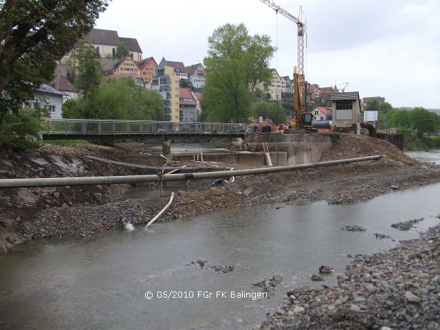 Baustelle in Horb am Neckar, neues Wasserkraftwerk