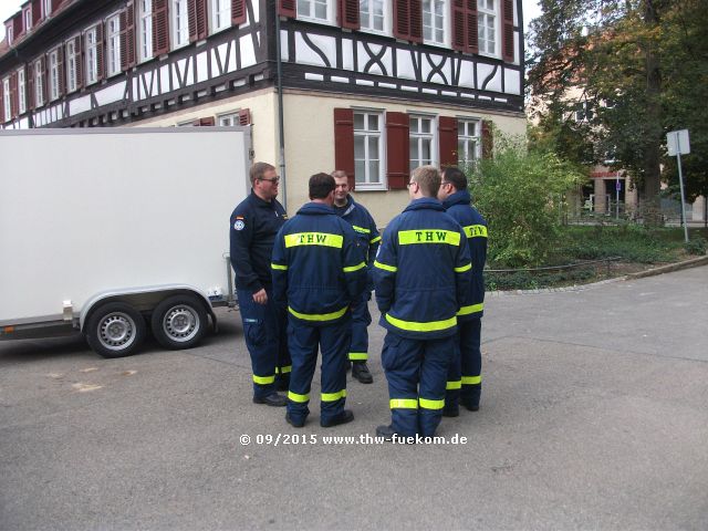 Ankunft auf dem Kirchplatz in Kirchheim unter Teck - Besprechung