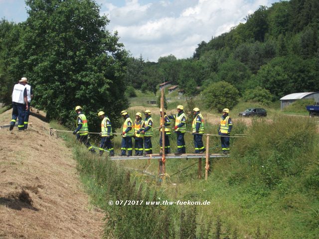 Belastungsprobe des Steges 