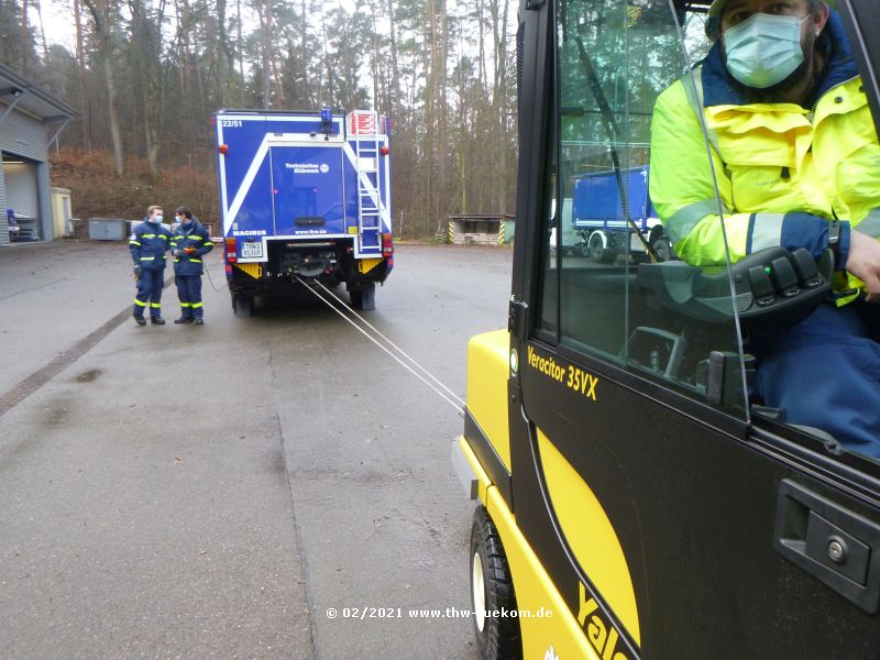 THW Kraftfahrerausbildung - Vorbauseilwinde Gerätekraftwagen