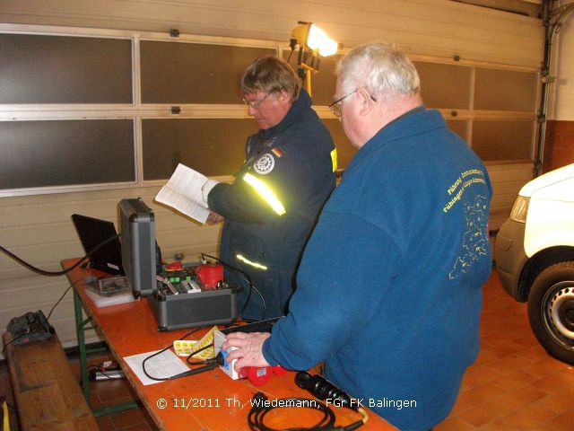 Gerhard Appenzeller (links) und Walter Wiedemann bei der Pruefung