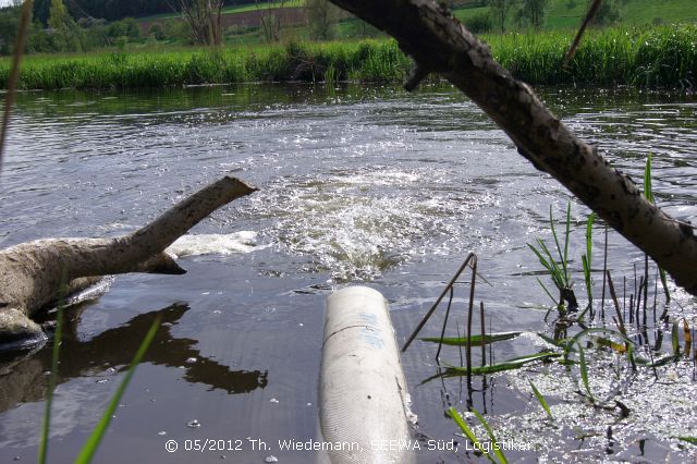 Die geförderten Wassermengen wurden in einen Teich gepumpt