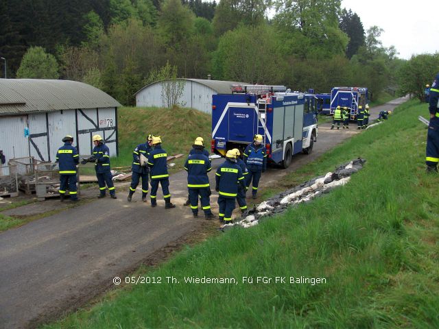 Station Deichverteidigung anlässlich des THW Wettkampfes Stetten a.k.M. 2012