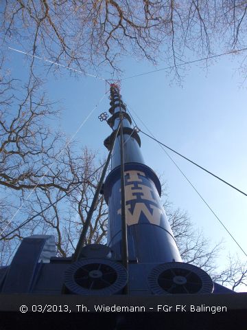 ausgefahrener Mast des MastKW Balingen