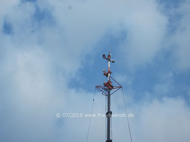 DomeCam und RiFu System auf dem Antennenträger