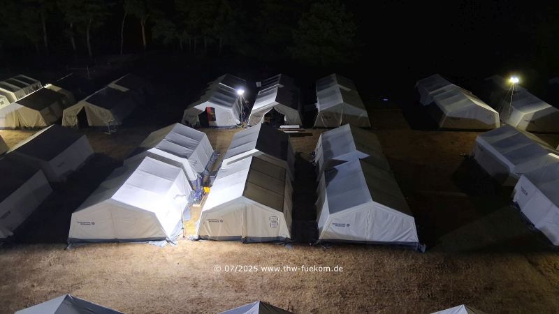 Ansicht eines THW Bereitstellungsraum