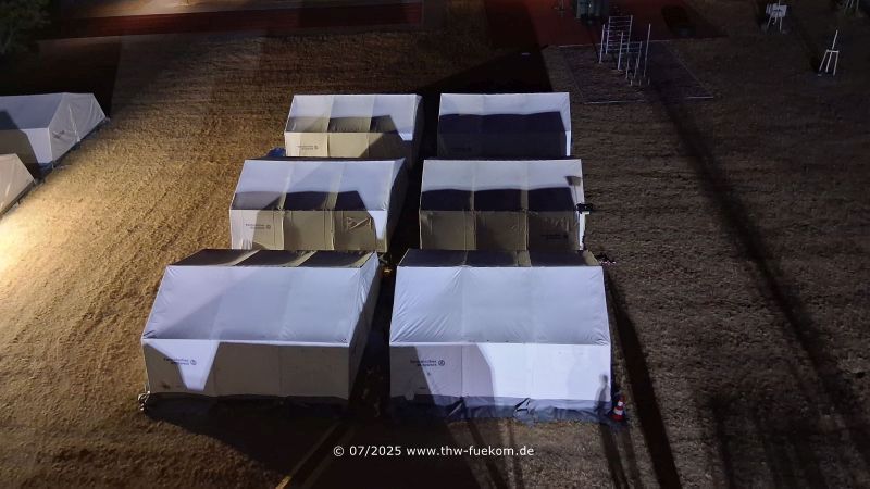 Ansicht eines THW Bereitstellungsraum 6er Block